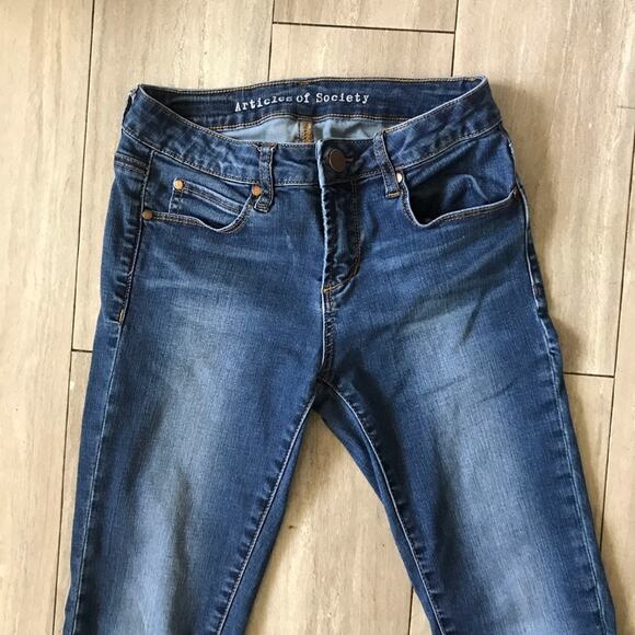 Articles of Society | sz 24 Women's Denver Wash Mid Rise Taper Leg Skinny Jeans - Picture 3 of 5